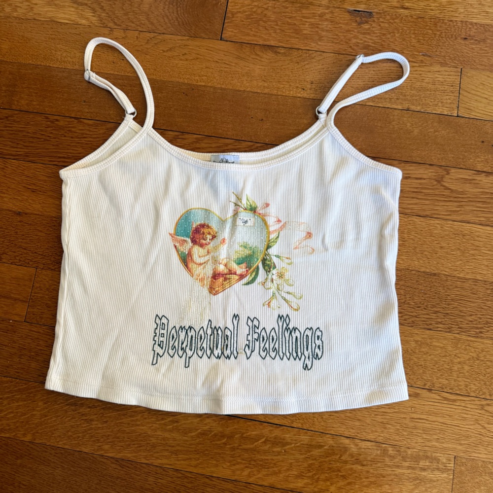 Boys Lie ribbed tank with cropped length